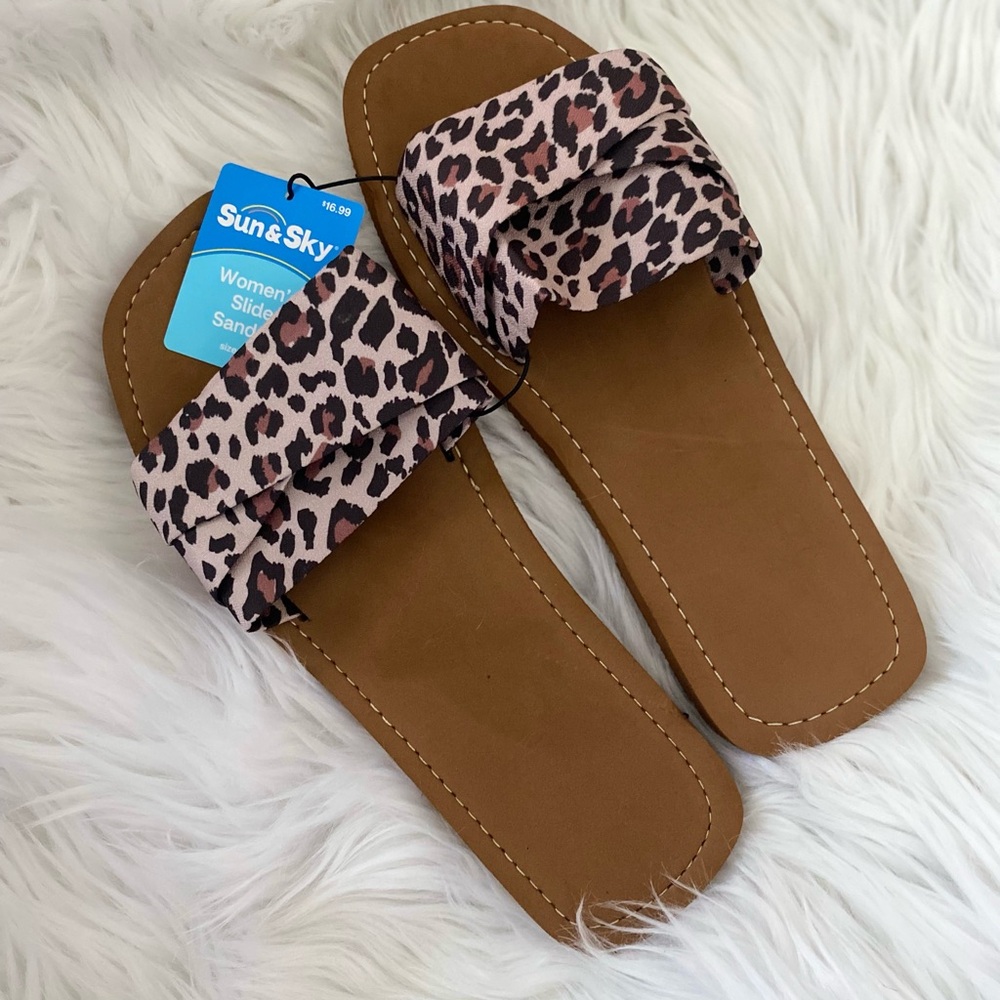 Tan & Brown Leopard Print Sandals - Size 9-10 NWT - FREE WITH PURCHASE OF $19+